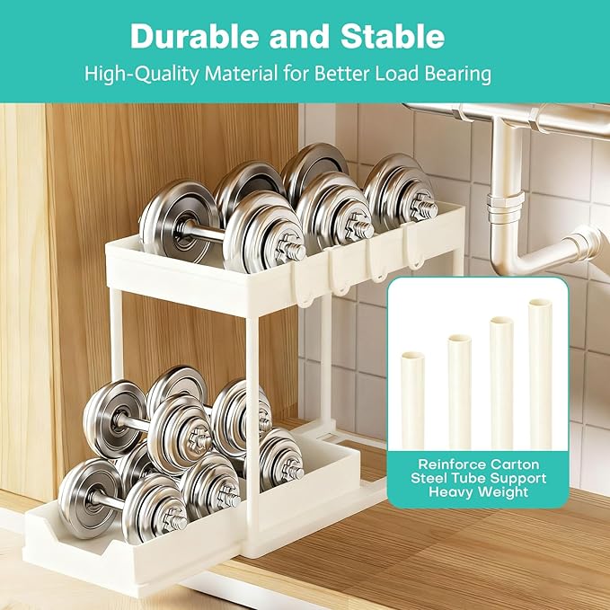 Under Sink Organizers and Storage 2 Pack, Pull-Out Sliding Cabinet Organizer - Image 4