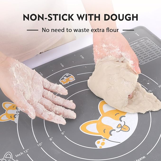 Ourokhome Silicone Baking Mat Sheet and Pastry Dough Cutter, 0.5 Inch Thick - Image 3