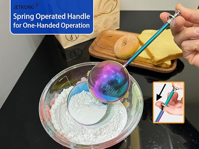 JETKONG 2 Pcs Flour Sifter, Stainless Steel Flour Duster - Image 4