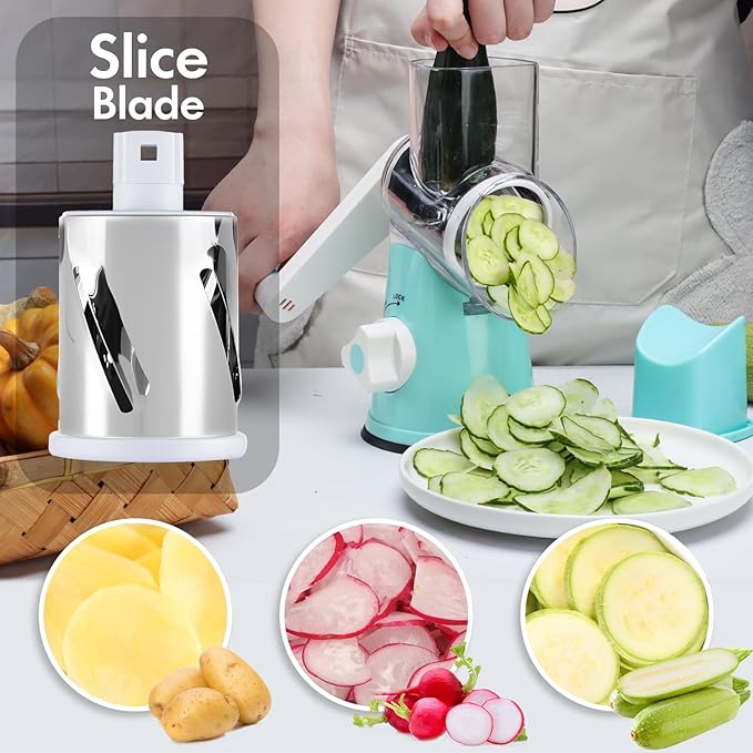 Cheese Grater Hand Crank, Rotary Vegetable Shredder - Image 4