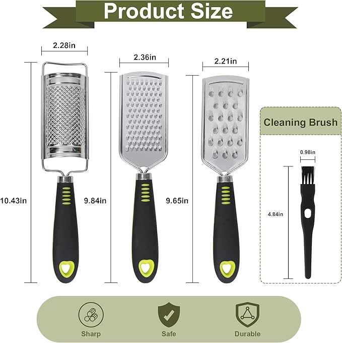Handheld Cheese Grater Set for Kitchen Stainless Steel Mini Cheese Grater - Image 2