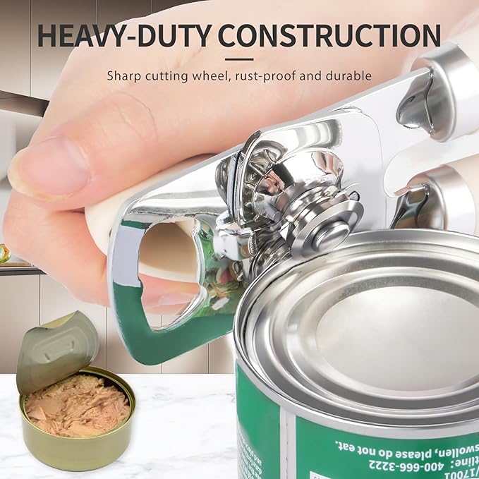 Safring Can Opener Manual, Heavy Duty Stainless Steel Smooth Edge Can Openers - Image 4