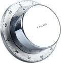 Kitchen Timer, 60 Minute Timer, Magnetic Loud Alarm, Mechanical Stainless Steel by eyscar