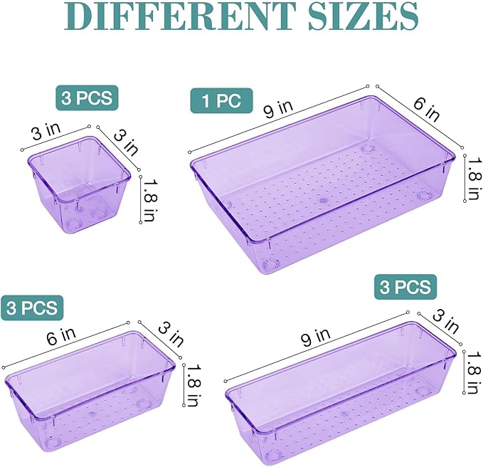 StorMiracle 10 PCS Drawer Organizer Set, 4 Varied Size Bathroom and kitchen - Image 2