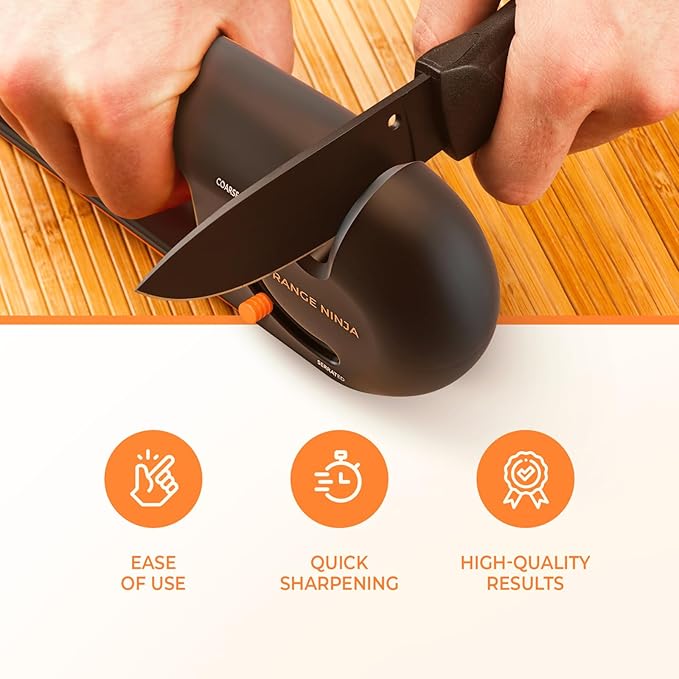 Orange Ninja 4-Stage Knife Sharpener & Serrated Knife Sharpener– Repairs - Image 5