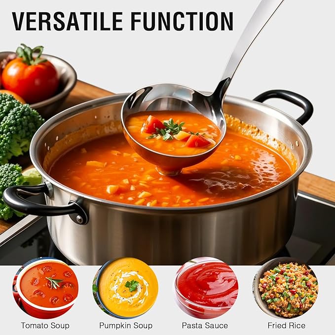 HIFIND Large Ladle Spoon 10.6 Inches Stainless Steel, Heavy Duty Mirror - Image 4