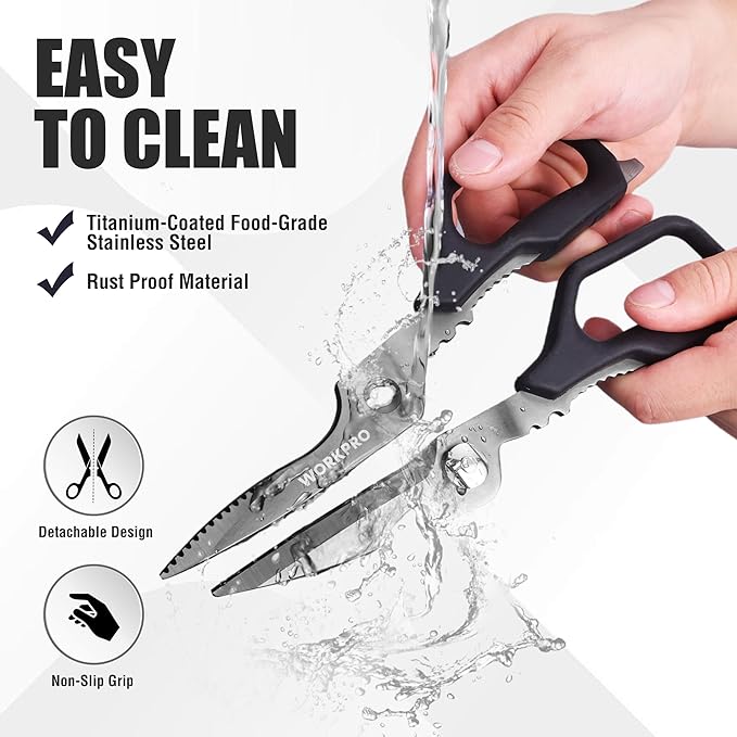 WORKPRO Kitchen Scissors, All Purpose Kitchen Shears - Image 3