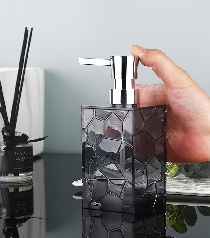 2 Pack Clear Grey Rust Proof Soap Dispenser, Acrylic Plastic Hand Soap Lotion - Image 5