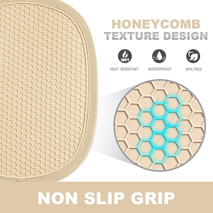2-Pack Silicone Pot Holders for Kitchen Heat Resistant up to 500°F, Non-Slip - Image 2