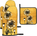 Sunflower Oven Mitts and Pot Holders Sets, Heat Resistant Gold Kitchen Oven by Unknown