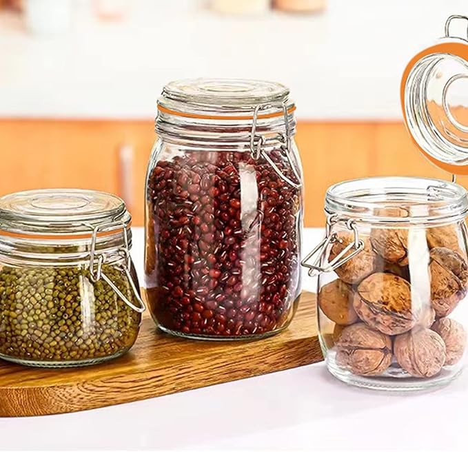 Glass Jars 32oz, Airtight Glass Food Storage Jar - Image 7
