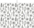 Black and White Floral Aesthetics Dish Drying Mat, by Vodbne