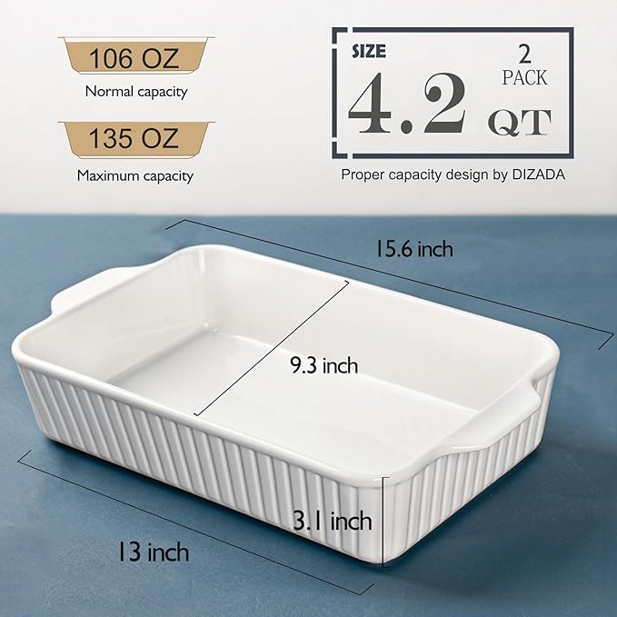Dizada 9x13 Casserole Dish Set of 2 - Image 5