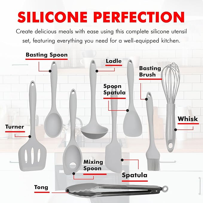 Chef Craft - Premium Silicone Kitchen Tools and Utensils Set, Non-Scratch - Image 4