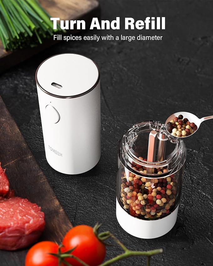 TOMEEM Upgraded Larger Capacity Electric Salt and Pepper Grinder Set - Image 5