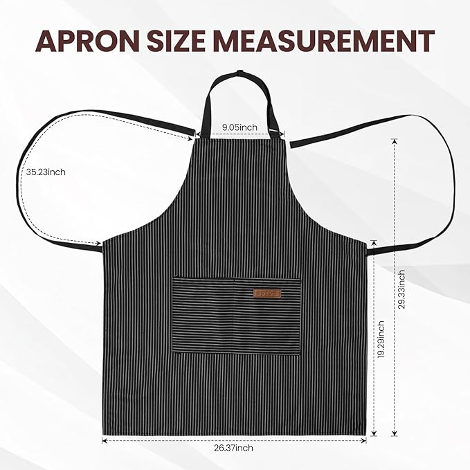 Serrenf 2 Pack Apron, Cooking Kitchen Aprons, Adjustable Bib Apron - Image 4