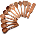 12 Pack Wooden Spoons for Cooking by BOKALAKA
