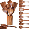 Wooden Spoons for Cooking 10 Pieces Set, Kitchen Utensils Spatula, Wooden by YYLTJR