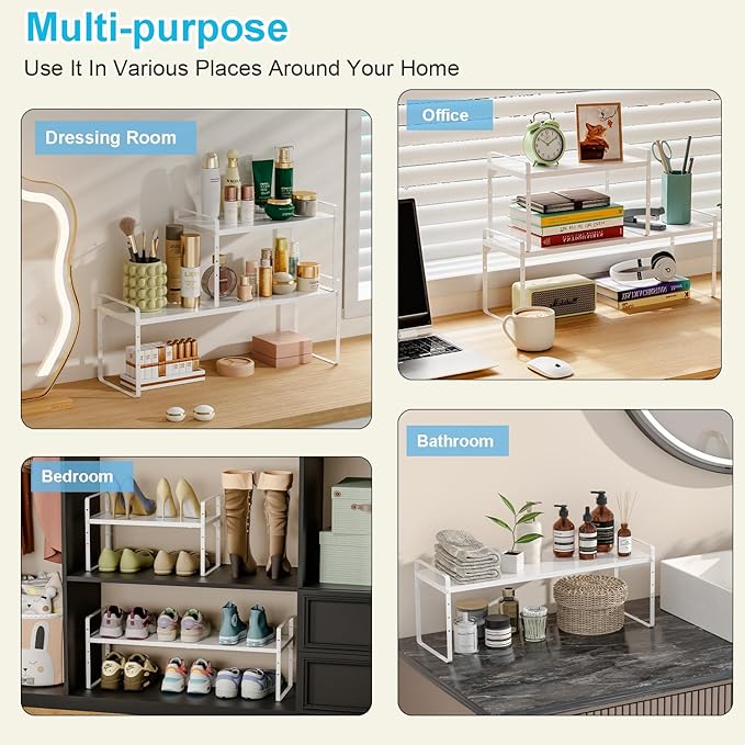 15.5 to 25.5 Inch Kitchen Cabinet Shelf Organizers, Adjustable Kitchen Counter - Image 8