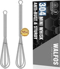 Walfos Mini Whisks Stainless Steel, Small Whisk 2 Pieces, 5in and 7in Tiny Whisk by Walfos