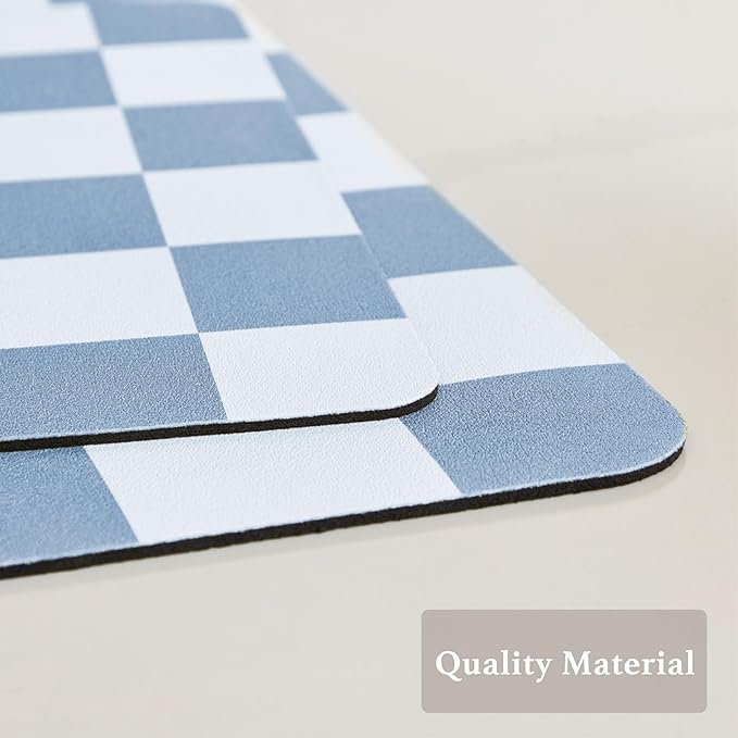 Checkered Dish Drying Mat for Kitchen Counter, Coffee Bar Station Accessories - Image 6