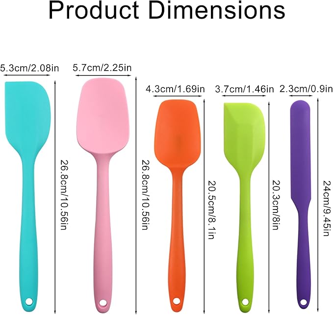 5 Pcs Silicone Spatula, Food Grade Rubber Spatula, Spatulas Silicone Heat - Image 2