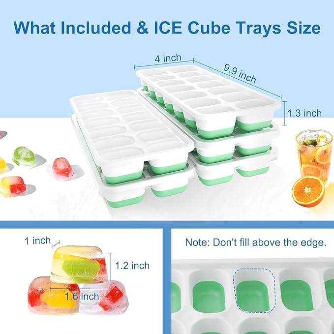 Ice Cube Tray, Ice Cube Trays for Freezer 5 Pack - Image 7