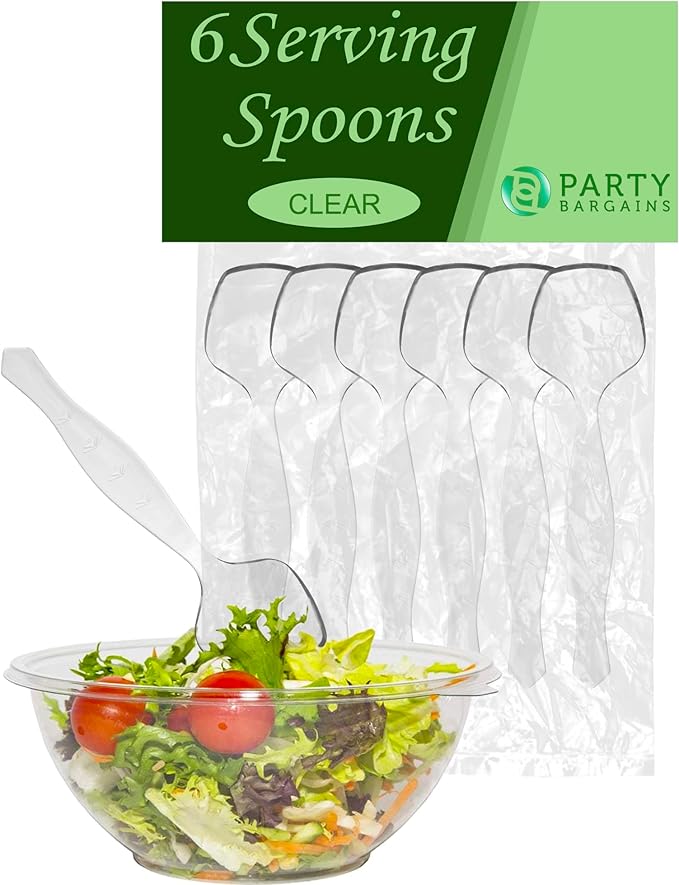 PARTY BARGAINS Disposable Clear Plastic Serving Spoons 8.75″ – Heavy-Duty Clear - Image 8