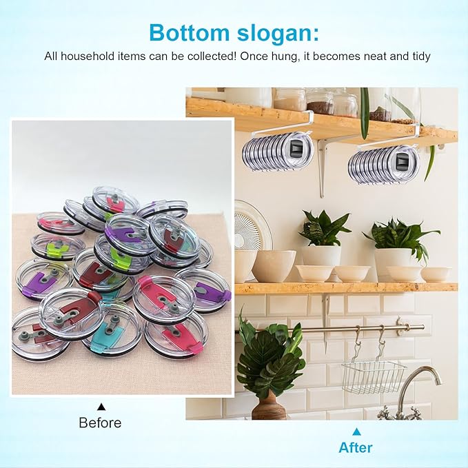 2pack Tumbler Lid Organizer for Corner Cabinets, Space-Saving Cup Holder - Image 7