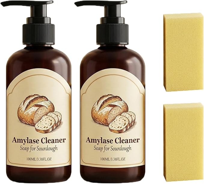 Dough Dissolve Soap for Sourdough - Dough Cleaner Sourdough Dissolver Amylase Cleaner, Kitchen Enzyme Cleaner, Enzyme Powered Formula Breaks down Stuck-On Dough