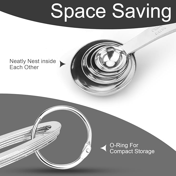 5pcs Measuring Spoon Set, Heavy Duty Stainless Steel Measuring Cups - Image 3