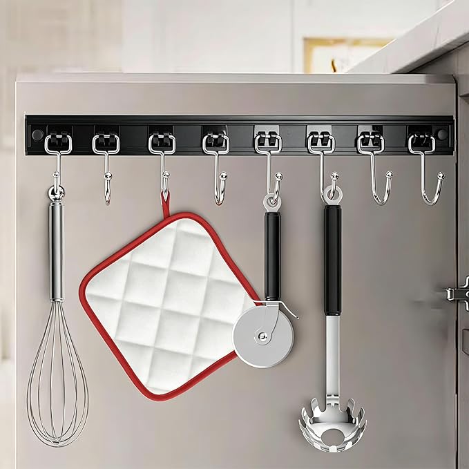 Cociat 2PCS Utensil Racks with 8 Hooks 17 Inch Kitchen Utensil Holders Hanging - Image 9