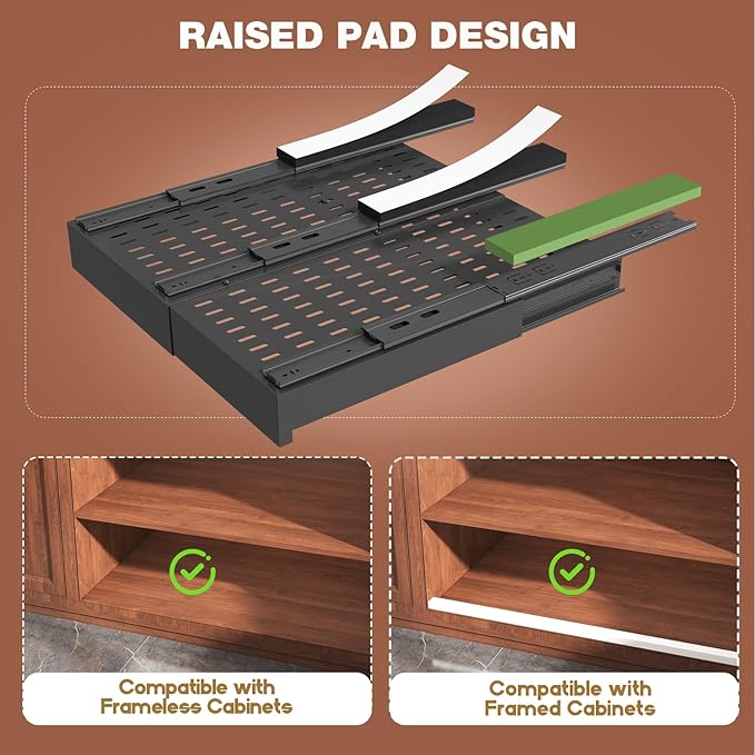 Seinloes 4 Pack Pull Out Cabinet Organizer Expandable Width and Depth, Slide - Image 2