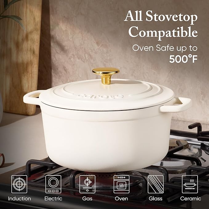 CAROTE 7QT Enameled Cast Iron Dutch Oven Pot - Image 3