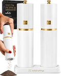 Wooden Salt and Pepper Grinder Set – Refillable Manual Salt and Pepper Mills by STYLEDSETTINGS