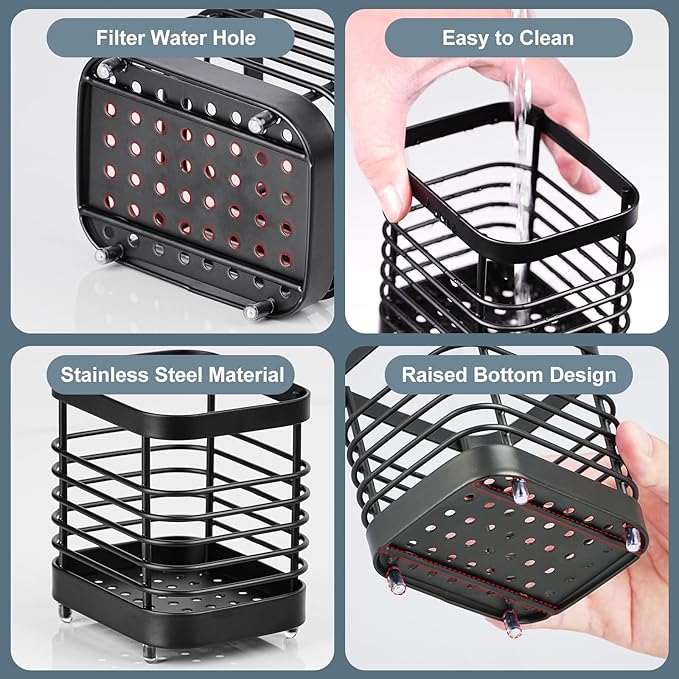 Utensil Holder, Stainless Steel Utensil Drying Rack - Image 4