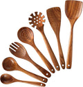 Wooden Spoons for Cooking 7Pcs Natural Acacia Wooden Utensils Set, Wooden Spoon by MBKET