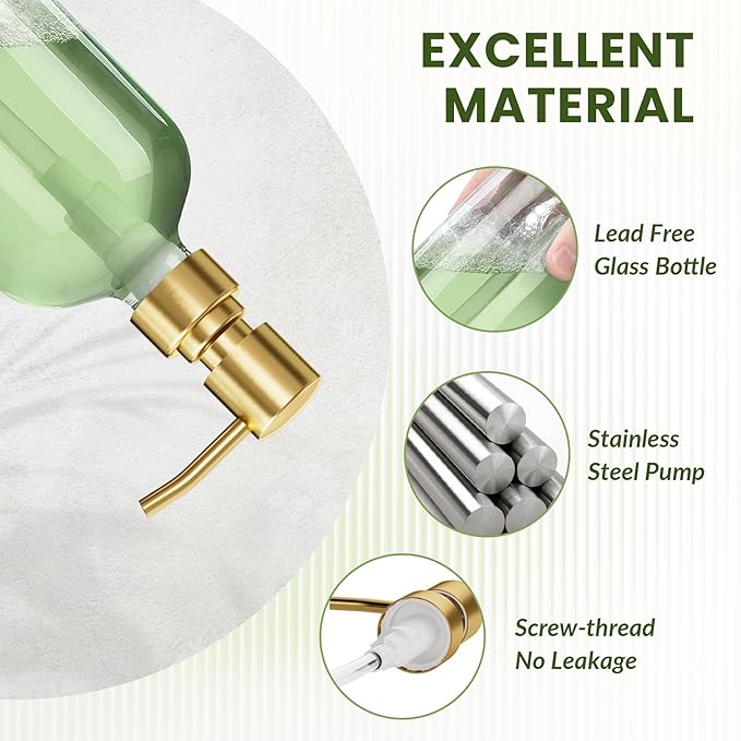 AmazerBath Soap Dispenser, 2 Pack Glass Soap Dispenser - Image 2
