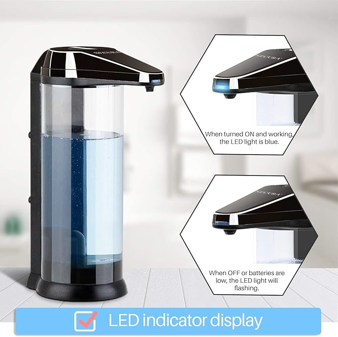 Secura 17oz Automatic Liquid Soap Dispenser, Touchless Battery Operated Hand - Image 6