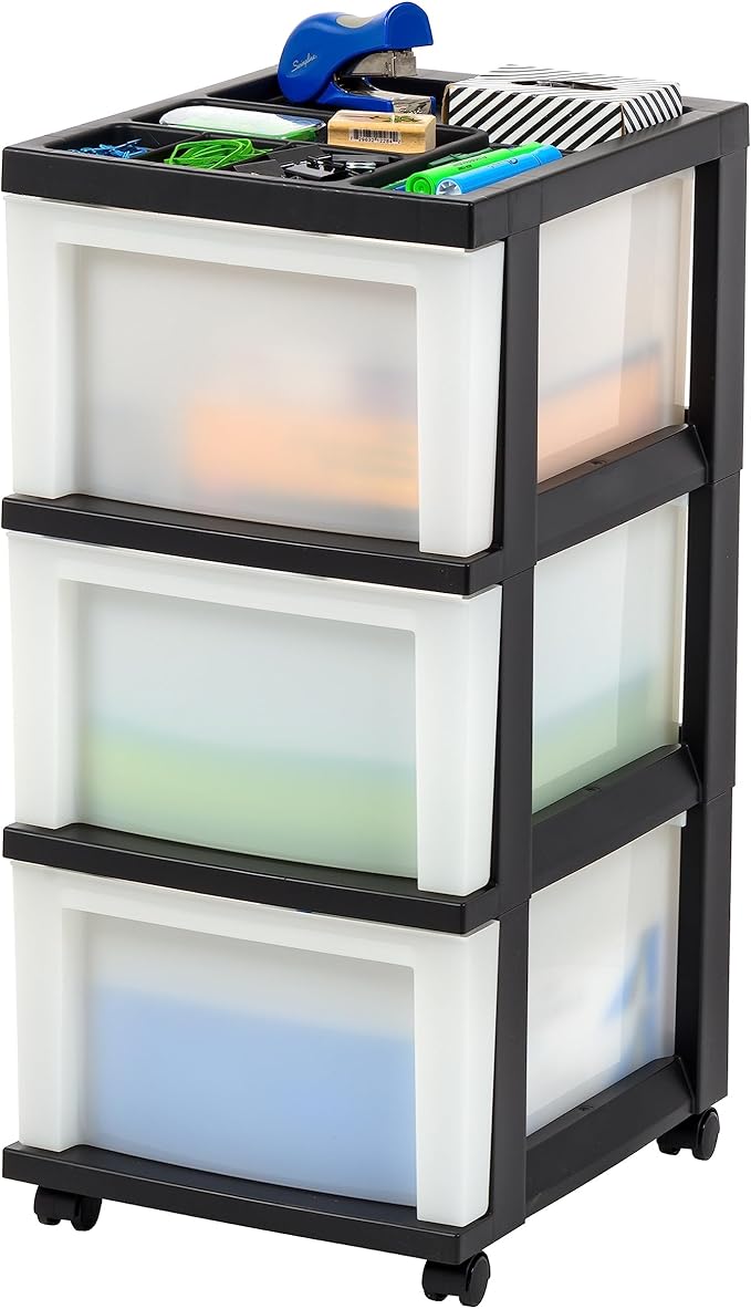 IRIS USA Plastic Drawer Storage Organizer Rolling Cart, - Image 8