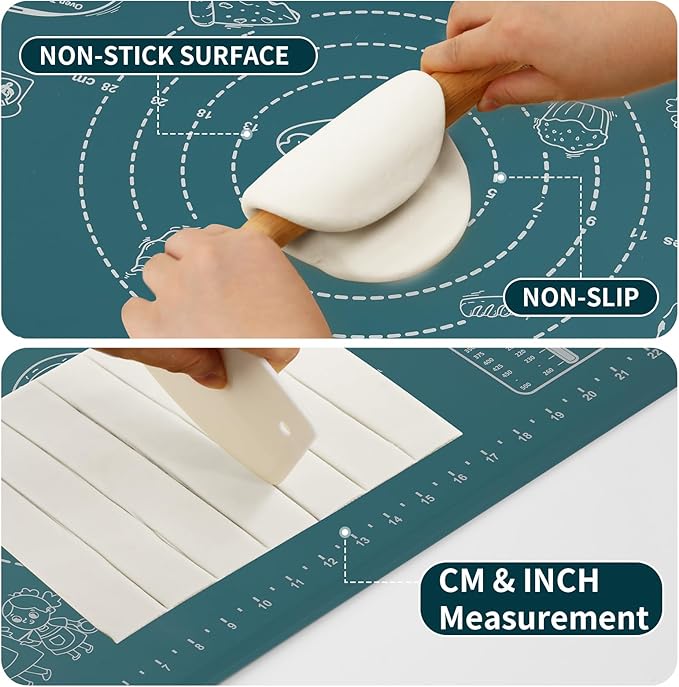 DANIA & DEAN 1.1mm Heavy-Duty Silicone Pastry Mat - Image 3