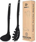 Silicone Pasta Fork and Soup Ladle Set, Heat Resistant Non Stick Kitchen by BUNDLEPRO