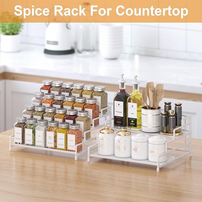 RUILALIFE 4-Tier-Spice-Rack-Organizer-for-Cabinet, Adjustable Depth Spice - Image 5