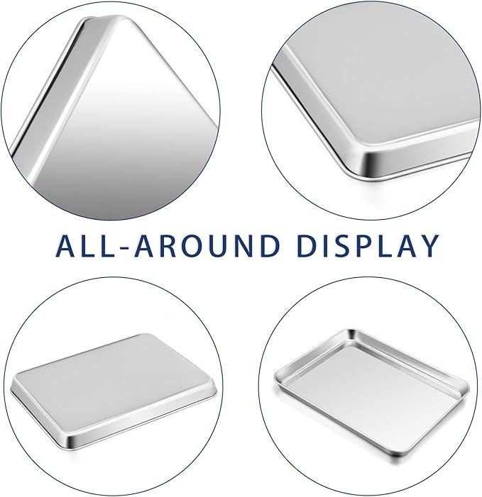 P&P CHEF 12.5 Inch Baking Cookie Sheet, Oven Pan Tray Stainless Steel Sheet Pan - Image 4