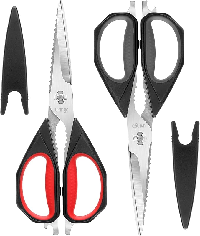 LIVINGO Kitchen Scissors, 2 Pack 9.25" Utility All Purpose Poultry Shears Heavy by LIVINGO