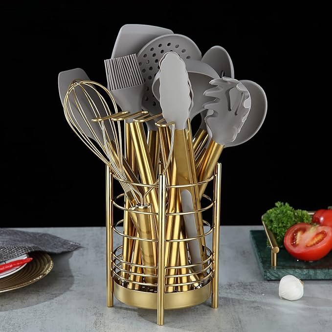 Gold Kitchen Utensils Set, Berglander 38 Pieces Non-stick Silicone Cooking - Image 2