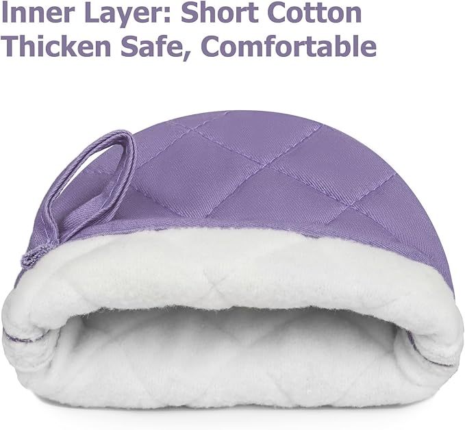 Short Oven Mitts, Heat Resistant 500°F, Silicone Grip Kitchen Gloves, Non-Slip - Image 4