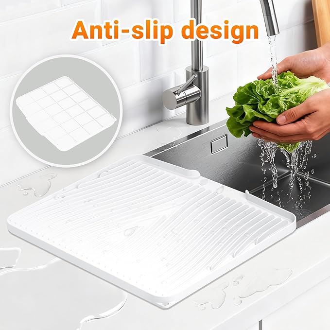 Silicone Dish Drying Mat for Kitchen Counter, Dish Drying Pad, Non-Slip Drain - Image 4