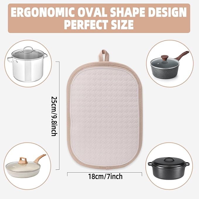 Hovico 2PCS Silicone Pot Holders, Oven Mitts Heat Resistant Hot Pads - Image 2