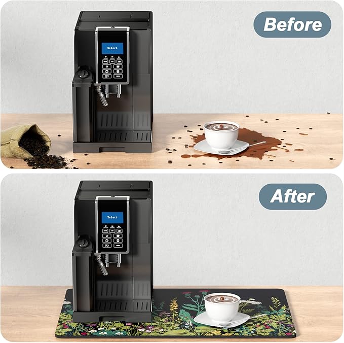 Rnivvi Coffee Mat, Hide Stain Rubber Backed Absorbent Dish Drying Pad - Image 6